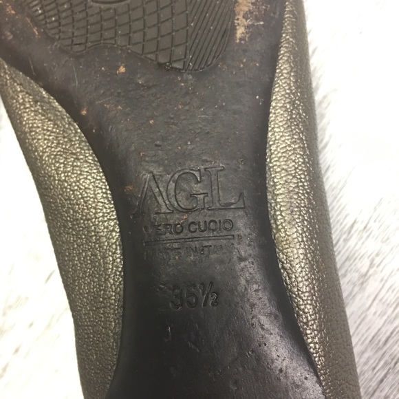 AGL | Black Pewter Cap Toe Buckle Ballet Flats 5.5 - Picture 5 of 6